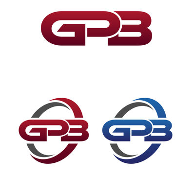 Vector Modern 3 Letters Initial logo Vector Swoosh Red Blue GPB