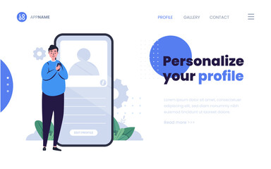 Flat design edit profile on social media