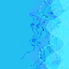 Fototapeta na wymiar Blue Ocean Waves textured background, Experimental Collage