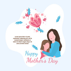 Happy Mother's Day Daughter Child Flower Floral Gift Card