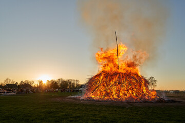 a traditional burning Easter fire