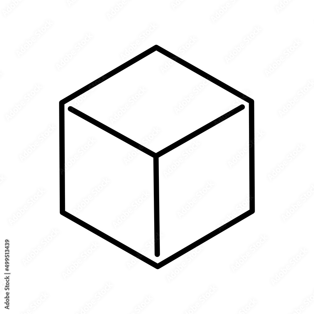 Poster cube icon in abstract style. modern geometric. vector illustration. stock image.