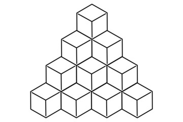 Three-dimensional cubes lattice. geometric abstract style. Vector illustration. stock image. 