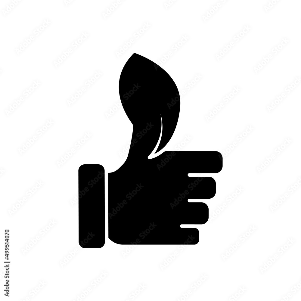Poster like icon with leaf. glyph icon style. silhouette. suitable for garden symbol. simple design editabl