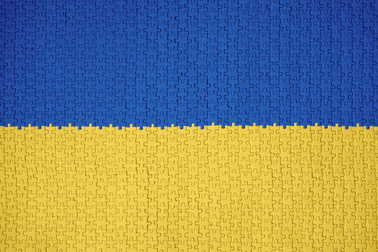 Ukraine flag stripes on jigsaw