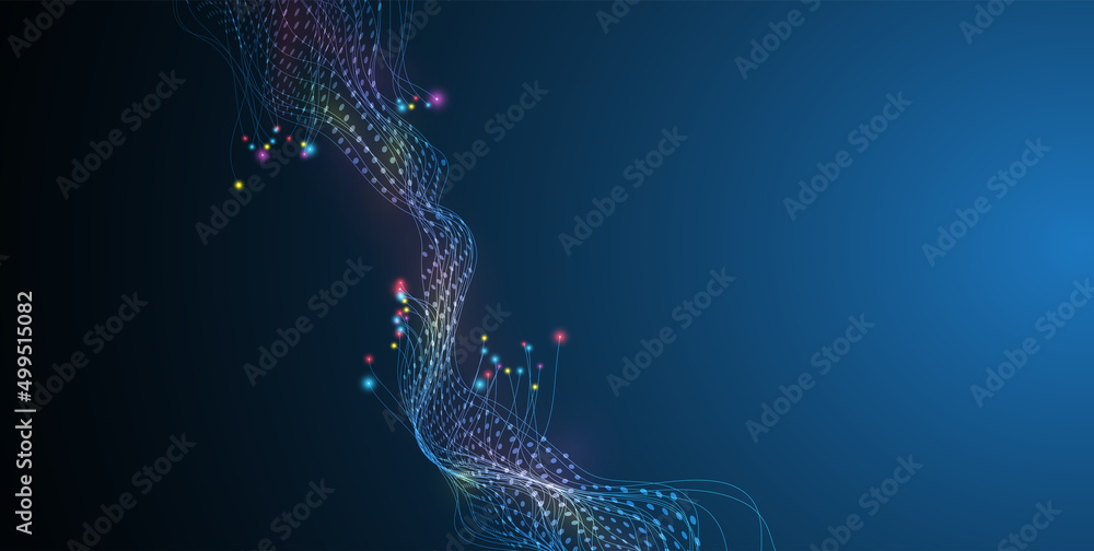 Fototapete big data network concept, internet connection, sound wave and wireless signal use business finance a