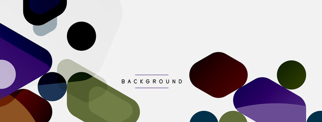 Abstract round geometric shapes and circles background. Trendy techno business template for wallpaper, banner, background or landing