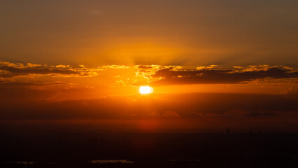 A beautiful orange glow on sunset sky.
