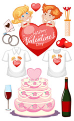 Valentine theme with cupid and shirts