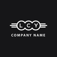 LCY letter logo design on black background. LCY  creative initials letter logo concept. LCY letter design.
