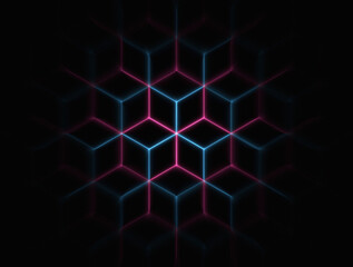 Geometric neon lines background