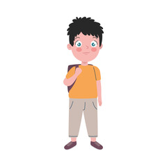 little boy with schoolbag
