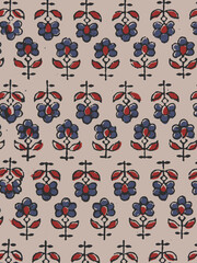 Fototapeta na wymiar Ajrakh Pattern and block print and batik print Background digital printing textile pattern