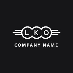LKO  letter logo design on black background. LKO   creative initials letter logo concept. LKO  letter design.
