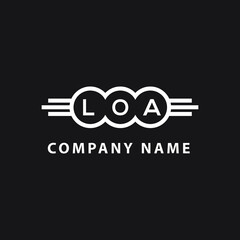 LOA letter logo design on black background. LOA  creative initials letter logo concept. LOA letter design.