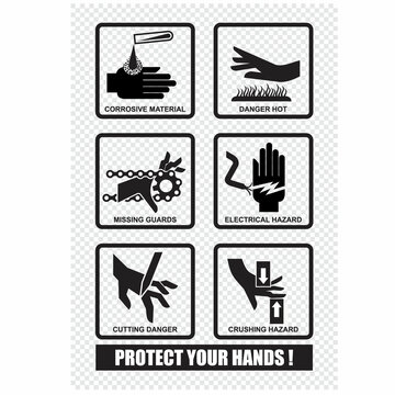 PROTECT YOUR HANDS, ICON VECTOR