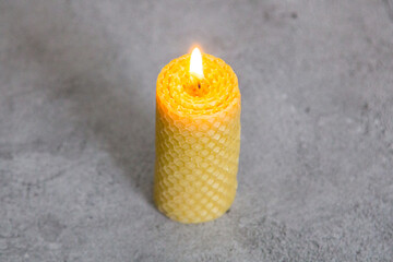 A candle made of honeycomb