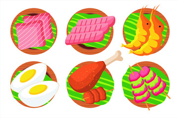 Food. Food sets. Side dish vector illustration