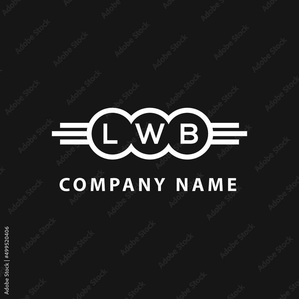 Wall mural LWB  letter logo design on black background. LWB   creative initials letter logo concept. LWB  letter design.
