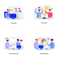 Modern Flat Illustrations of Business Team