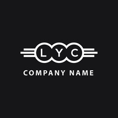 LYC  letter logo design on black background. LYC   creative initials letter logo concept. LYC  letter design.
