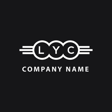 LYC  letter logo design on black background. LYC   creative initials letter logo concept. LYC  letter design.
