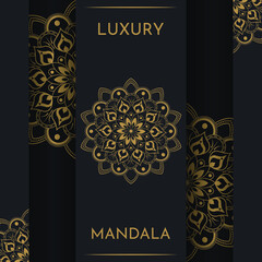 Luxury mandala background with golden elements vector in illustration graphics Premium Vector
