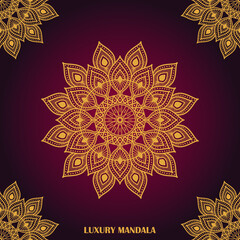 Luxury mandala background with golden elements vector in illustration graphic desitgn Premium Vector
