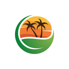 Palm tree leaf  illustration