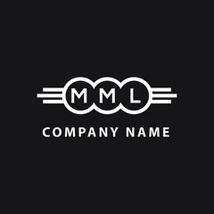 MML letter logo design on black background. MML  creative initials letter logo concept. MML letter design.
