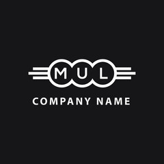 MUL letter logo design on black background. MUL  creative initials letter logo concept. MUL letter design.
