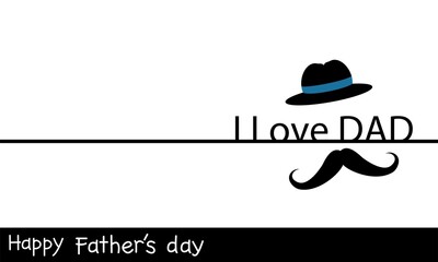 father's day illustration. minimal and simple calligraphy for Happy Father's day illustration for banner, background, graphic design. Vector illustration.