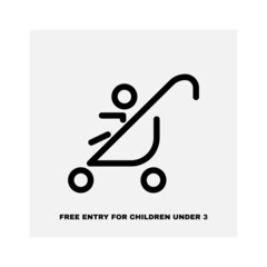 Baby stroller icon for your illustration