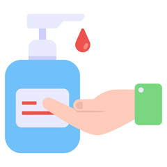 Flat design icon of hand sanitizer