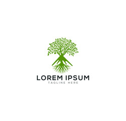 Obraz premium tree logo with volcanic eruption.