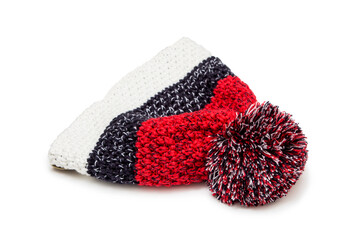 Winter hat on a white background