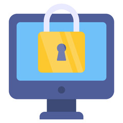 Computer security icon, editable vector