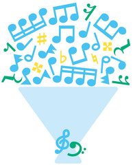 ブルーの音符で作ったブーケ