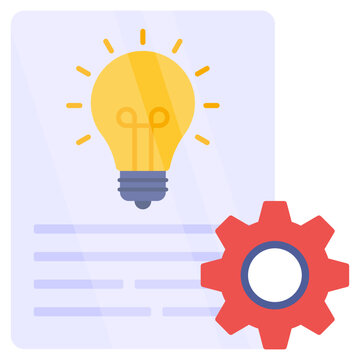 Light Bulb With Gears Showcasing Idea Generation Icon