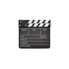 Movie production clapboard template realistic vector illustration isolated.