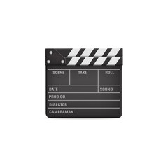 Fototapeta na wymiar Movie production clapboard template realistic vector illustration isolated.