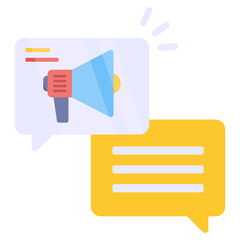 Flat design icon of promotional chat