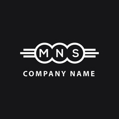 MNS letter logo design on black background. MNS  creative initials letter logo concept. MNS letter design.