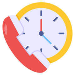 An editable design icon of call time