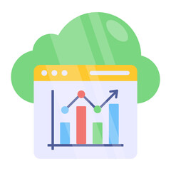 Editable design icon of cloud analytics