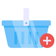 A creative design icon of add to basket