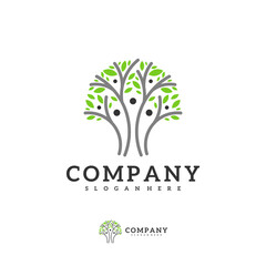 People Tree logo vector template, Creative Tree logo design concepts