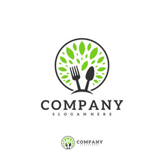 Food Tree logo vector template, Creative Tree logo design concepts