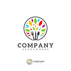 Food Tree logo vector template, Creative Tree logo design concepts