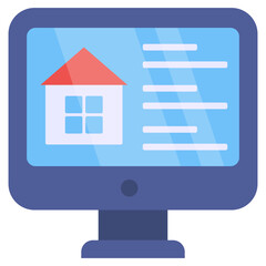 Conceptual flat design icon of online property